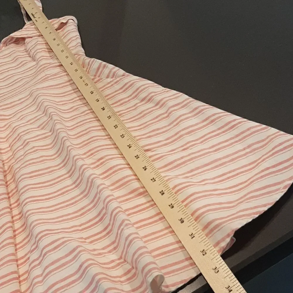 Jun & Ivy Pink and White Striped Lined Cotton Dress